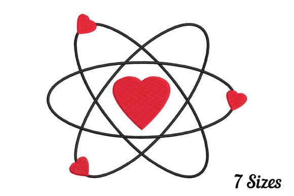 Atom Icon Heart: A Fresh Embroidery Pick for Boutique Sweatshirts