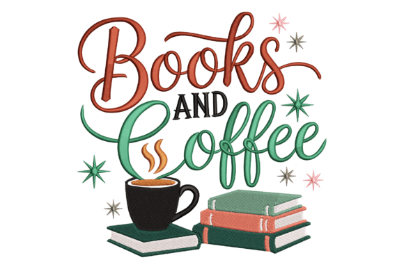Books and Coffee: A Cozy Embroidery Design for Real Projects