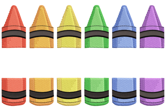 Color Crayons: A Fresh Embroidery Design for Boutique Apparel