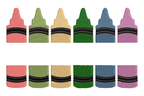 Colorful Crayon Split: A Playful Embroidery Design for Personalized Gifts