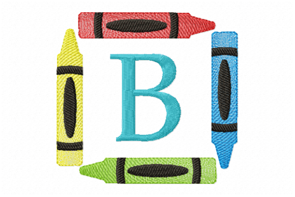 Crayons Frame Monogram Letter B Review for Boutique Apparel