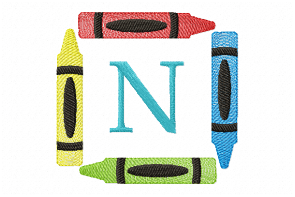 Crayons Frame Monogram Letter N: A Charming Touch for Personalized Gifts