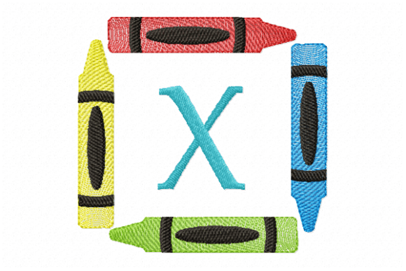Crayons Frame Monogram Letter X – A Bright Addition for Craft Fair Sellers