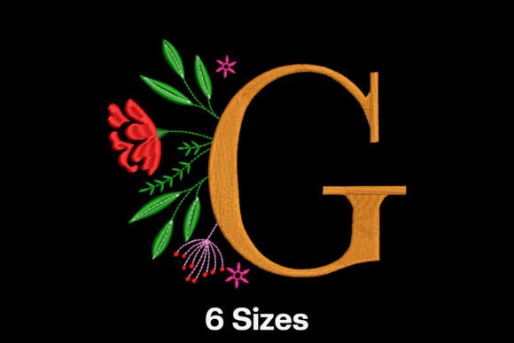 Floral Alphabet Letter G: A Designer’s Review for Boutique Sweatshirt Embroidery