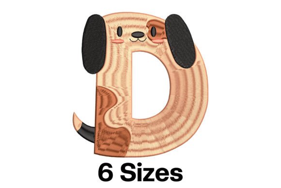 Funny Dog Alphabet Letter D: A Charming Touch for Personalized Embroidery