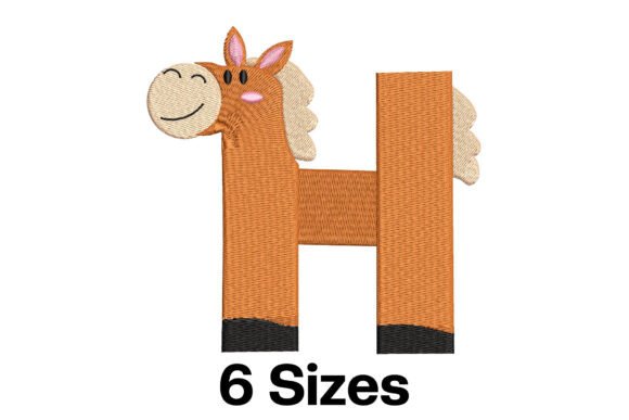 Funny Horse Alphabet Letter H: A Playful Touch for Etsy Embroidery Sellers