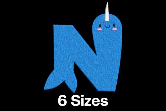 Funny Narwhal Alphabet Letter N: A Playful Touch for Personalized Gifts