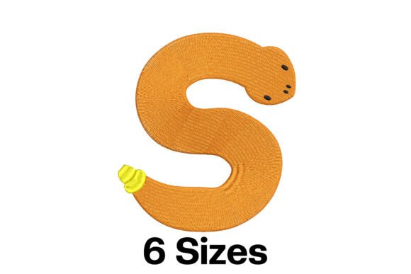 Funny Snake Alphabet Letter S: A Playful Touch for Seasonal Embroidery