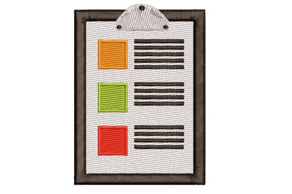 Paper with Graph and Formulas Embroidery Design