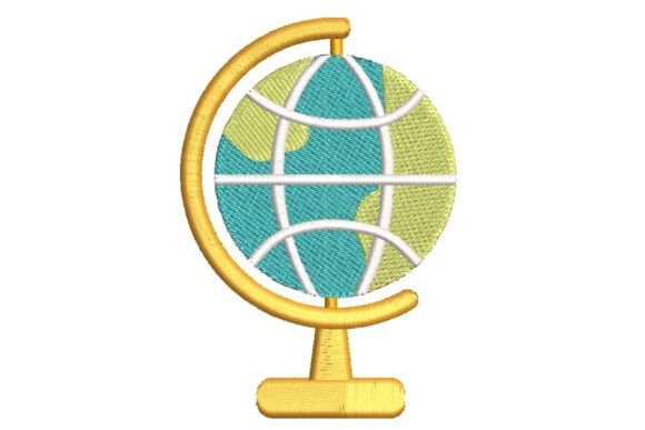 Stylized World Globe: A Seasonal Embroidery Pick for Global Appeal