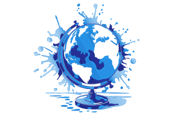 The Earth with World: A Charming Embroidery Design for Personalized Gifts
